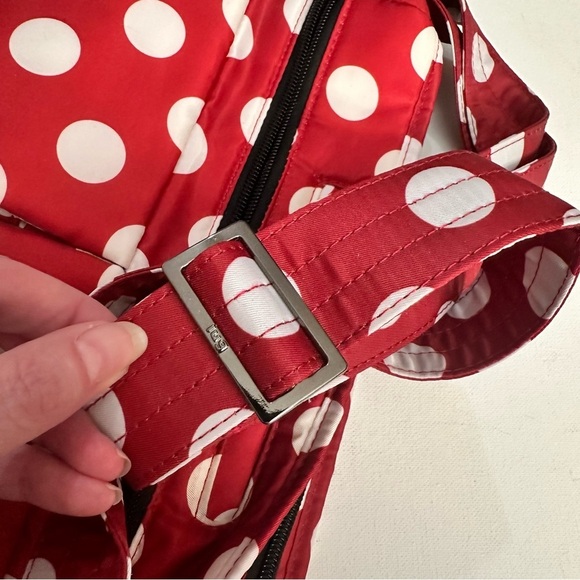 LUG Happy Camper Crimson Large Dot Crossbody Red Polka Dot Shoulder Bag Travel - Picture 13 of 15